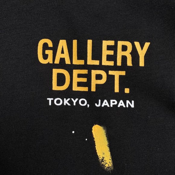 Gallery Black Short Sleeve Splash Print Letter T-Shirt - Picture 11 of 12